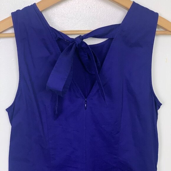 J. Crew Indigo Blue Bow-Back Ruffle Flounce Dress - Picture 6 of 9